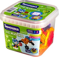 Конструктор JUNIOR "Снежинка" 75 деталей, ведерко М007/Т - фото 11269615