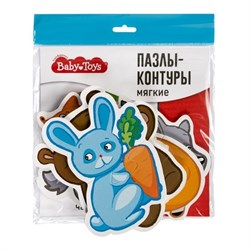 Пазлы-контуры мягкие "Лесные животные" 6 шт Baby Toys 05228/ДК - фото 11757896