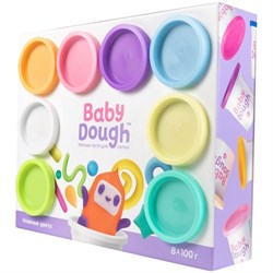 Тесто для лепки BabyDough, набор 8 цветов, пастельные BD021 - фото 11915324