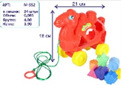 Каталка-сортер на веревочке "Верблюд", 5 цветов в ассортименте, в сетке 21*17*11 см IT109616 - фото 11921795