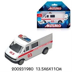 Машинка металл., 1:43, Motorro, "Скорая помощь" 200231980/XЛ - фото 12054639