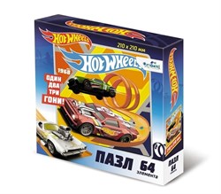 Пазл 64 Элемента, Hot Wheels "Крутые виражи" 06858/О - фото 12058732