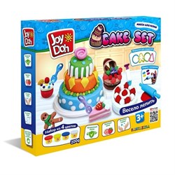 Масса для лепки, набор CAKE SET - ТОРТИКИ, 4 баночки с тестом (4 х 50г.) CAKE-200 pot - фото 12158671