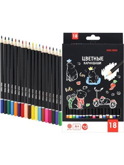Карандаши цветные, набор,гексаг. 18цв. КАПИБАРЫ гриф.d=3мм,в к/к КЦ-4719/РК - фото 12158830