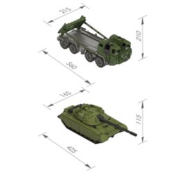 Военный тягач "Щит" с танком 258H - фото 7293667