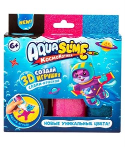 Aqua Slime: набор для изготовления фигурок из цветного геля, розовый синий AQ008 - фото 7306113