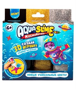 Aqua Slime: набор для изготовления фигурок из цветного геля, золото-серебро AQ007 - фото 7306114