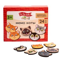 Игра настольная МЕМО "Коты" Far far land wood (24 фишки в коробке) 05199/ДК - фото 9451869