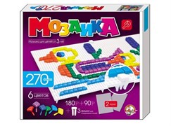 Мозаика фигурная 6 цветов/270 элементов/2 поля, в коробке 00977/ДK