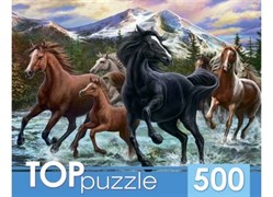 TOPpuzzle. Пазлы 500 элементов "Табун лошадей в горах" XTП500-6812/PK