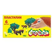 Пластилин 6 цветов ПКМ06