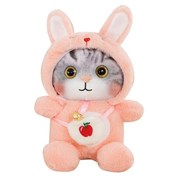 Мягкая Игрушка MAXITOYS, Котик в Розовом Капюшоне, 12 см 300523-7-3-12