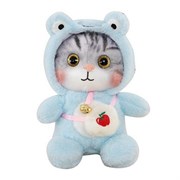 Мягкая Игрушка MAXITOYS, Котик в Голубом Капюшоне, 12 см 300523-7-1-12