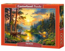 Puzzle-3000 "Закат на лесной реке" C-300686