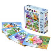 Baby Games. Пазл 4в1 (4-6-9-12). Дракончики 08581/О