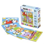 Baby Games. Пазл 4в1 (4-6-9-12). Паровоз. 08582/О